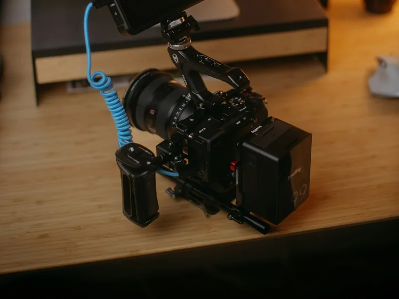 Professional camera equipment ready for a production